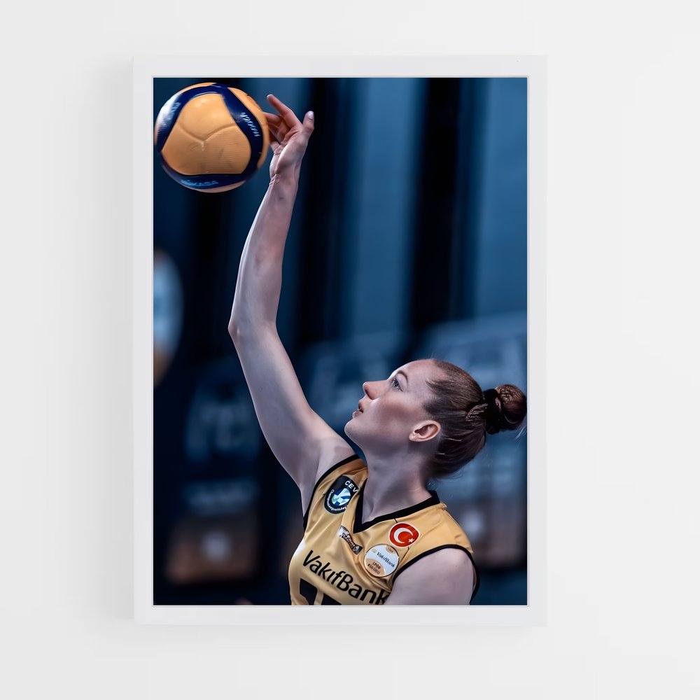 Poster Volley Jaune – affiche Volleyball (vue 3)